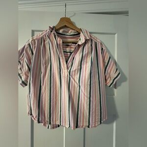 Colorful Striped Short Sleeve Top